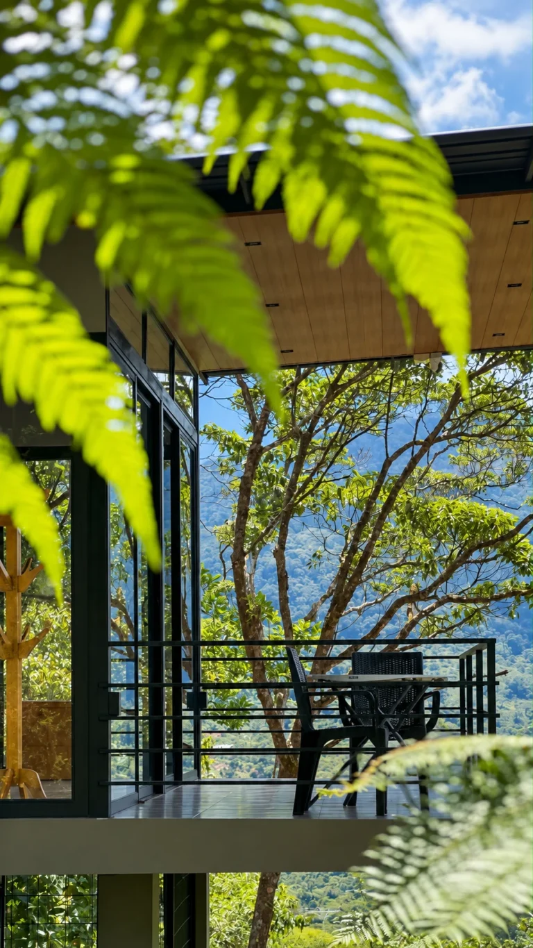 Terraza exterior de Jungle House Veranda con vistas al bosque